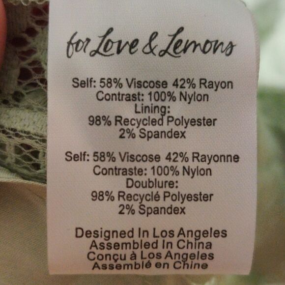 NWT For Love & Lemons L Green Lovebird Lace Midi Dress - Picture 4 of 6